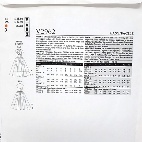 Vogue Sewing Pattern 12-18 - Picture 4 of 4